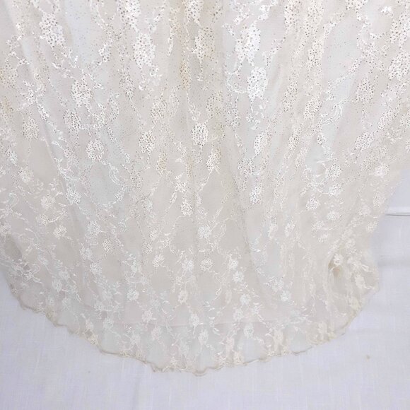 Ivory Lace Gown Size 5. Fairy Greek goddess one shoulder rhinestones prom formal - Picture 9 of 14